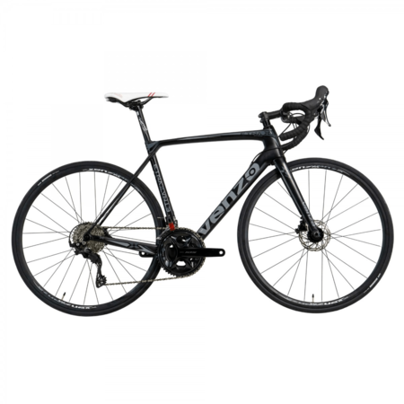 Bicicleta Ruta Venzo Etna Pro Carbon Shimano 105 Talle S NegroGris Disco Hidr. 47
