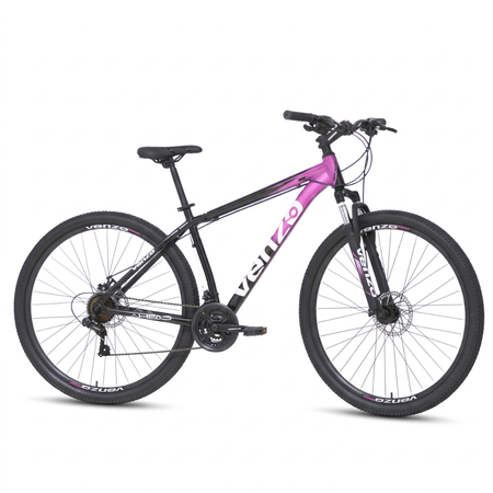 Bicicleta Venzo Ahead Talle XS R29 21V Shimano Negro Rosa Disco Mec