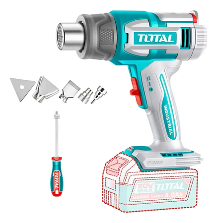 Pistola De Calor A Bateria 580° Total Tbli2058 Pantalla 20v