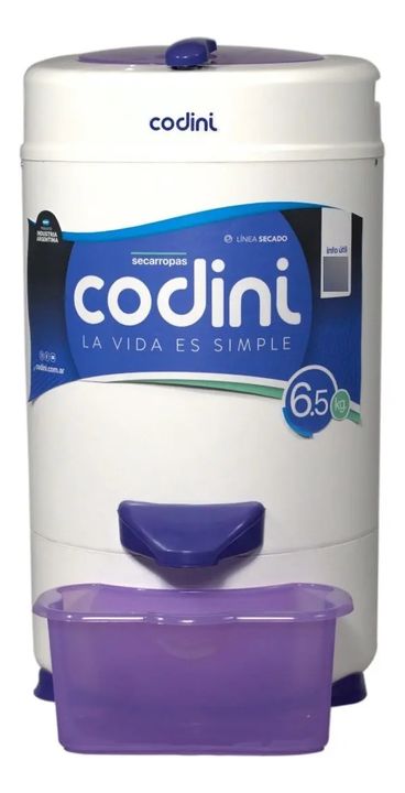 Secarropas Codini Innova 6.5kgs Color Blanco/lila - Vista 1