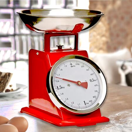 Balanza De Cocina Retro Roja