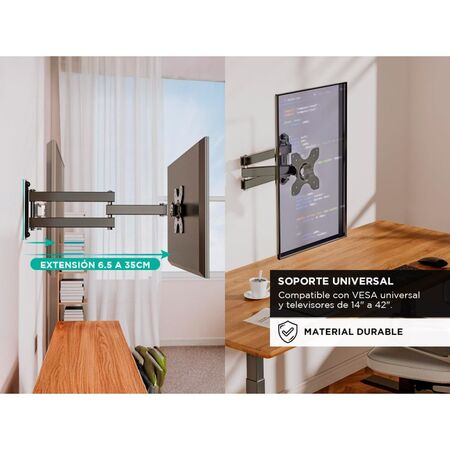 Soporte de Pared para TV Monitor Gadnic Extensible 14 a 43 Pulgadas