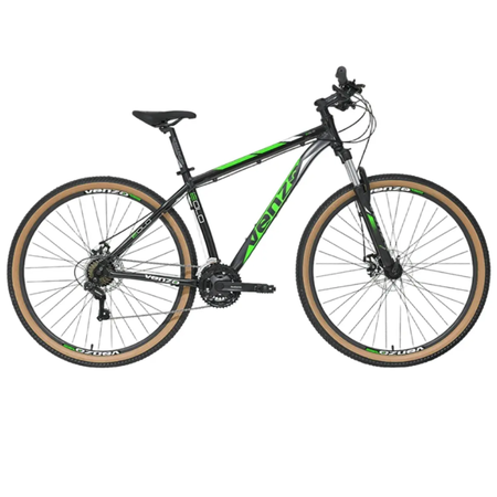 Bicicleta MTB Venzo Eolo R29 21V Negra/Verde Disco Mec. Talle S