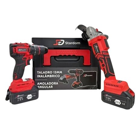 Taladro Inalambrico13mm + Amoladora Stardom BLT115