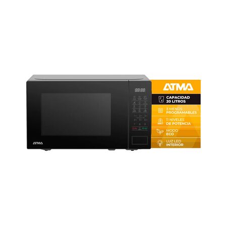 Microondas Atma MATDB20UBN Negro 20 Lts