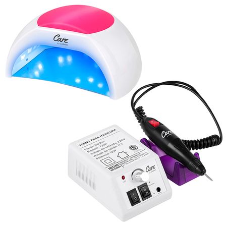 Kit Para Uñas Gadnic Torno T20K + Cabina UV LED 48W Profesional