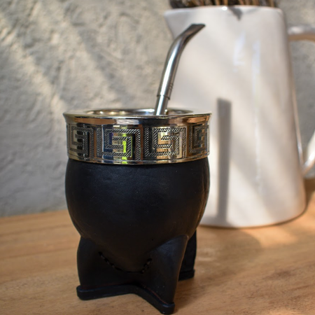 Set Bombilla  Mate Imperial Acero Guarda Egipcia