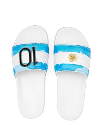 Ojotas Bagunza Messi 10 Titular Kids Niños Moda Blanco