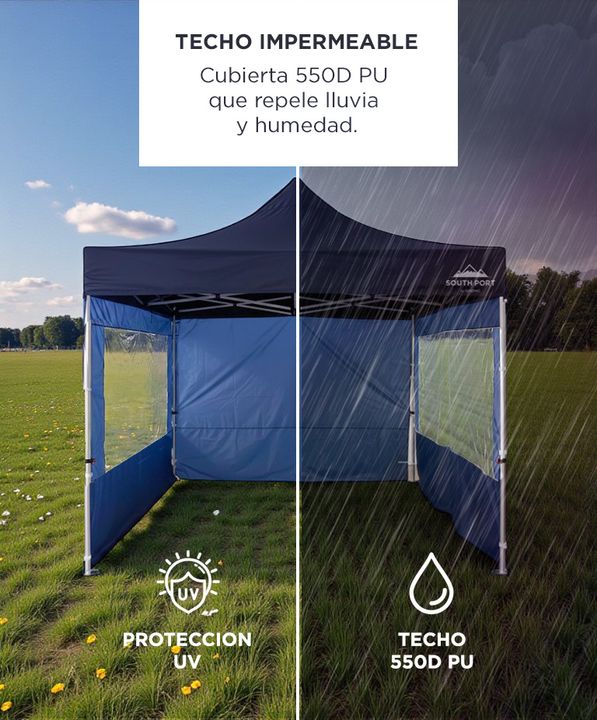 Gazebo Plegable Gadnic 3x3 Aluminio Estructura Hexagonal Impermeable - Vista 4