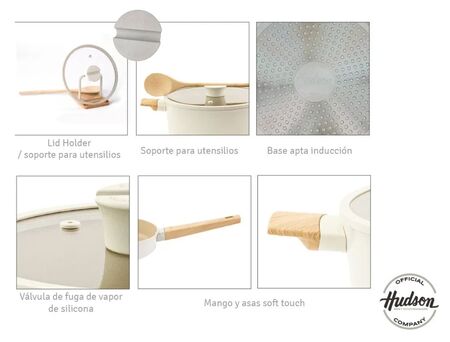 Batería 5pz Inducción Antiadherente Forjado Harmony Hudson Beige