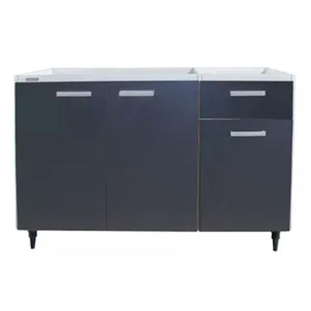 Bajo Mesada Platinum 1.20m 3 Puertas 1 Cajon Grafito