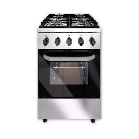 COCINA SAHO KUMA 18090 MULTIGAS INDUSTRIAL 55 CM 4 HORNALLAS AC INOX PUERTA VIDRIO