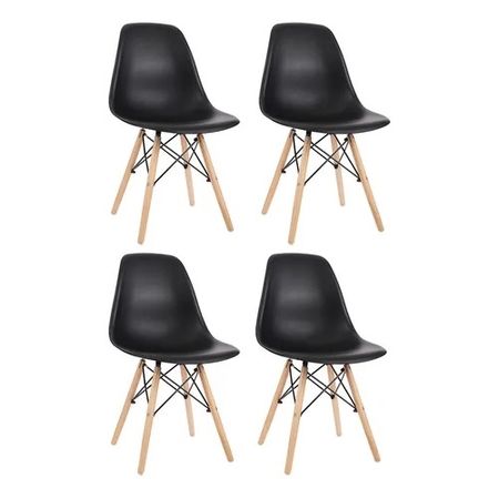 Sillas Eames x 4 Uni. Negras