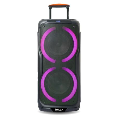 Parlante Gca Sound Strong Doble Woofer 8 Con Luces Y Carro