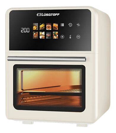 Horno Freidora De Aire Lusqtoff 10l Tri-force Digital 1400w Crema