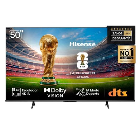 TV LED 4K 50" HISENSE 50A64N -UHD, SMART TV, HDMI SO VIDAA U5 NEGRO (9150A64N)