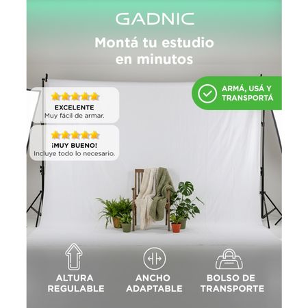 Soporte Porta Fondo Blanco Gadnic Profesional con Infinito