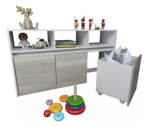 Juguetero Linea Home 3 Caj C/Ruedas 3038 Nevado/Ever Tables - Vista 2