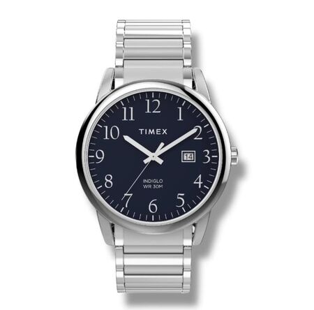 RELOJ ANALOGICO TIMEX MALLA ELASTIZADA, FONDO AZUL, CALENDARIO (RTX0648) (TW2W52200)