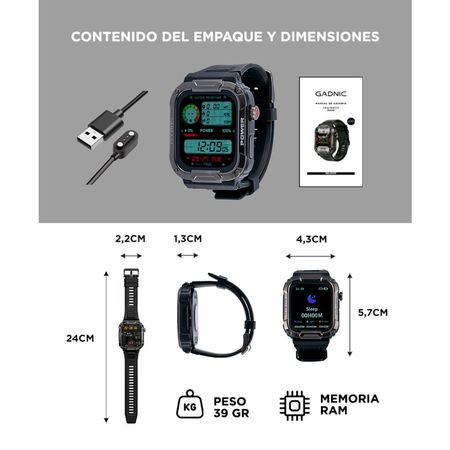 Smartwatch Reloj Deportivo Gadnic Android Resistente Al Agua 
