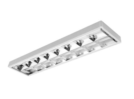 Plafon 120X30 Con Louver Dp Para 2 Tubos 18W Blanco
