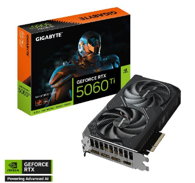 Placa de Video Gigabyte GeForce RTX 5060 Ti WINDFORCE OC 8G