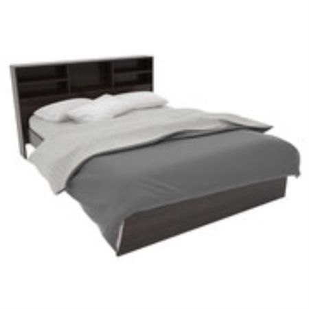 Cama Con Repisa Muebles Orlandi 2 Plazas 83 Wengue