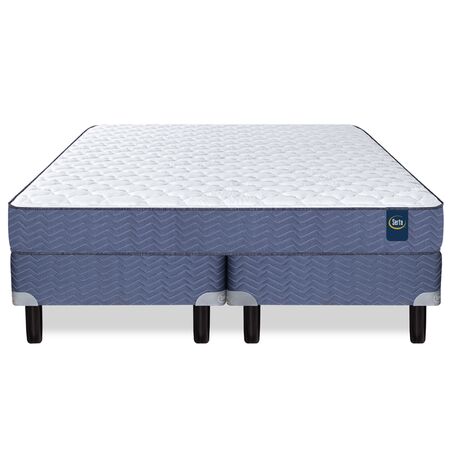 Colchon y Sommier Serta Indiana Super Queen 160x200x24cm Resortes Bonnell y Espuma Firme