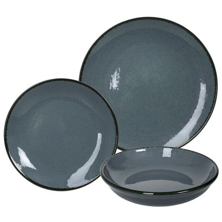 Set Vajilla 12 Piezas Plato Playo Postre Hondo Flate Envejecido
