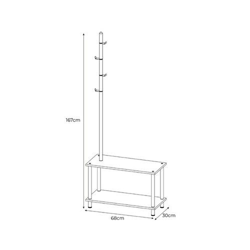Perchero Industral DS Home 167 x 68 x 30 cm Madera Negro - Vista 2