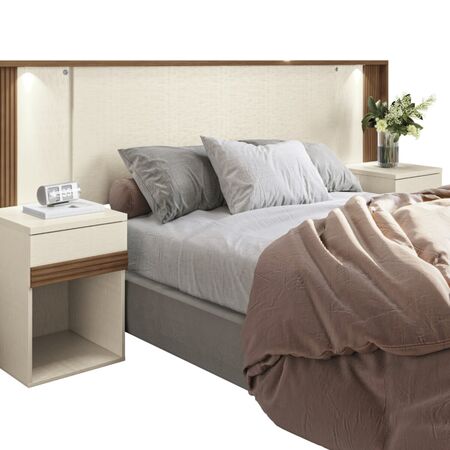 RESPALDO CAMA  BOURBON SANTOS ANDIRA  JatobaAreia