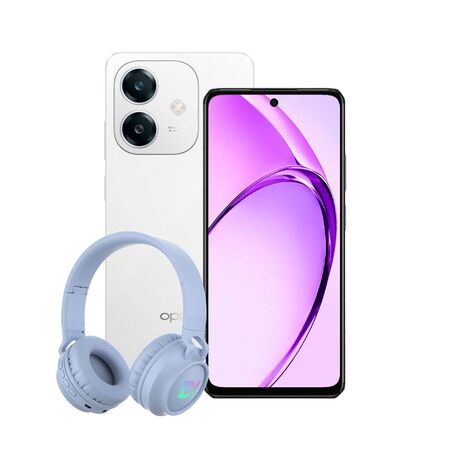 Combo Oppo A60 8+256GB White + Auriculares Vincha Dekkin Celeste