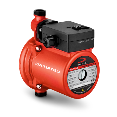 Bomba de agua presurizadora de 0.36 HP. DAIHATSU BPR260