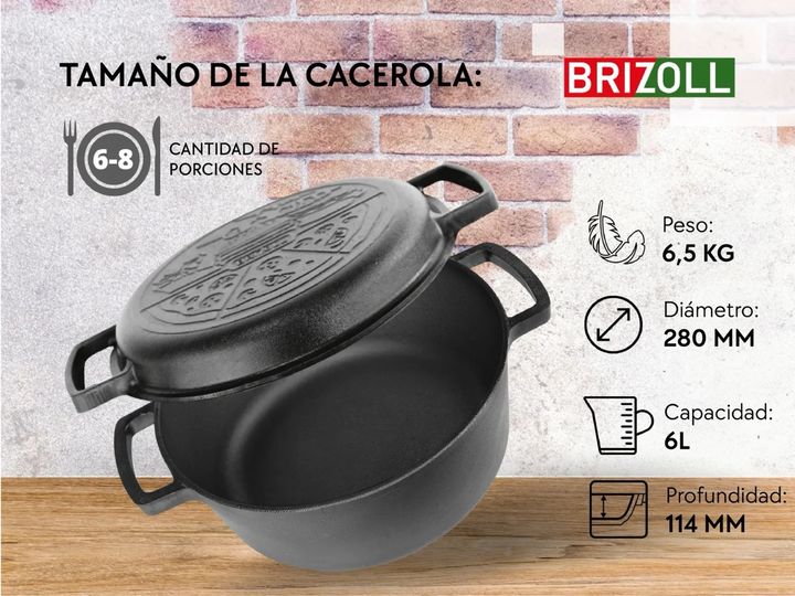 CACEROLA 6L TAPA SARTEN - Vista 1