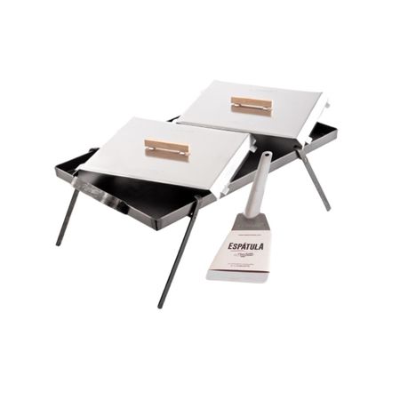 Combo Plancheta de 2 hornallas con Set de Tapas + Patas y Espátula - La Planchetta 