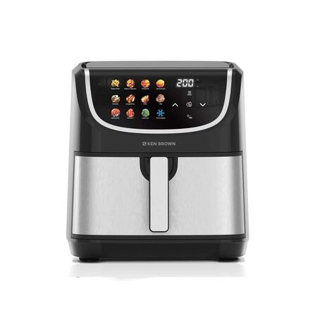 FREIDORA KEN BROWN KBAF9000 DIGITAL 9 LTS TACTIL 1800 WTS NEGRO ACERO INOX