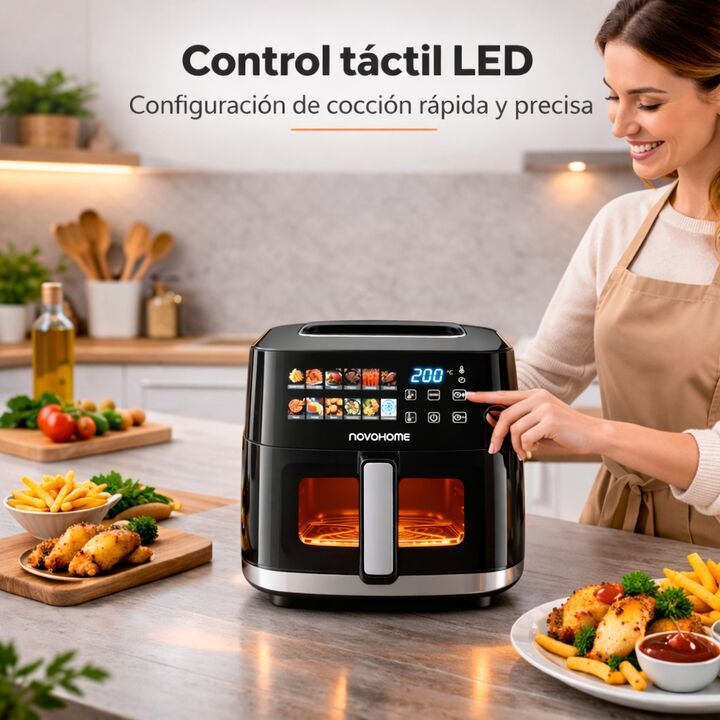 Freidora de Aire Sin Aceite Novohome 8.5L 10 Funciones 1700W - Vista 5