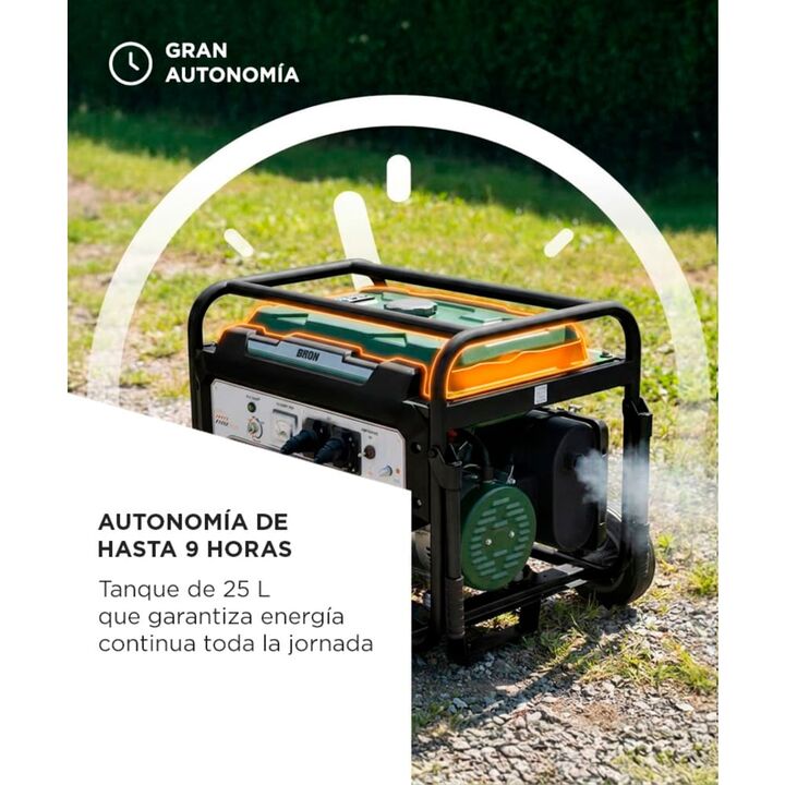 Generador Grupo Electrógeno a Nafta BRON by Gadnic 6500W Portátil Ruedas 220V Arranque Eléctrico - Vista 5