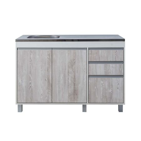 Bajomesada RICCHEZZE Sorrento 120 CM Gris 2 Puertas 3 Cajones
