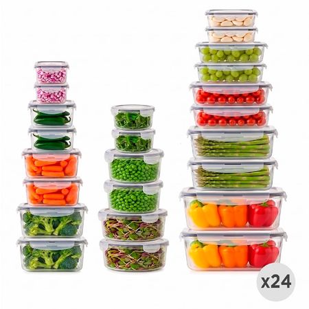 Set X24 Tapers Hermeticos Gadnic Plastico PP Tapas De Silicona Uso Cocina Heladera