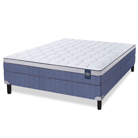 Colchon y Sommier Serta Florida Pocket Firm 2 Plazas 130x190x26cm Resortes Con Europillow Soft