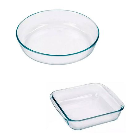 FUENTE REDONDA Y FUENTE CUADRADA DE VIDRIO