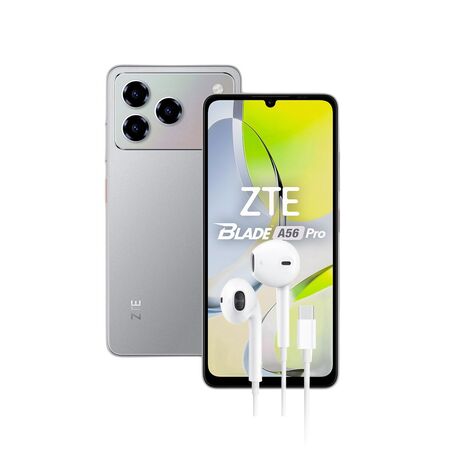Combo ZTE A56 Pro 128GB 4+8GB Grey + Auriculares Dekkin USB-C