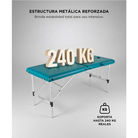 Camilla Para Masajes Negra Gadnic Profesional Hasta 240kg 185x70cm Plegable