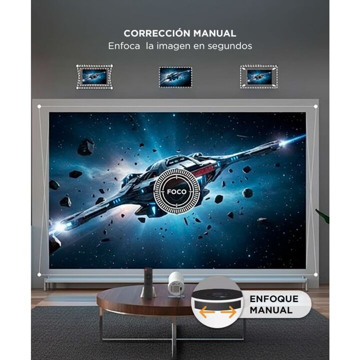 Proyector Gadnic HY300 PRO WiFi BT FHD 4500 Lumenes - Vista 3