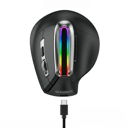 Mouse Inalambrico Vertical Ergonomico Gadnic RGB 500mAh USB C Dual 2 4G Bluetooth 6 Botones DPI Ajustable 1600 ABS Superlight 120g Multi Dispositivo
