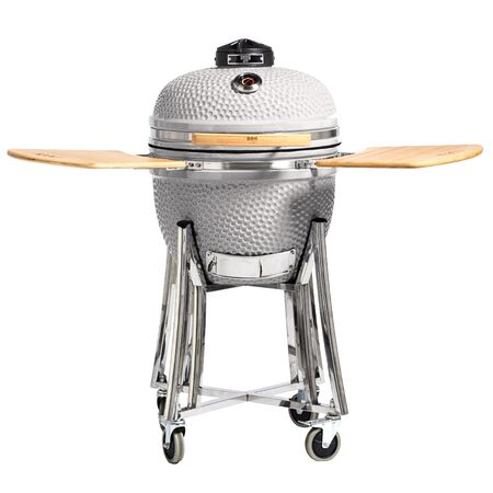Parrilla Kamado Bbq Grill Kadu K18 Ahumador Ceramico Blanco
