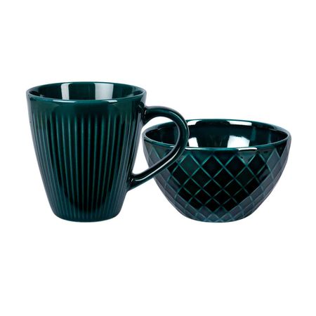 Set Taza Jarro Mug y Bowl Compotera Dip Envejecidos Aston