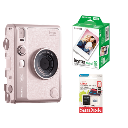 Camara e Impresora Hibrida Instax Mini Evo con 20 Fotos y Memoria