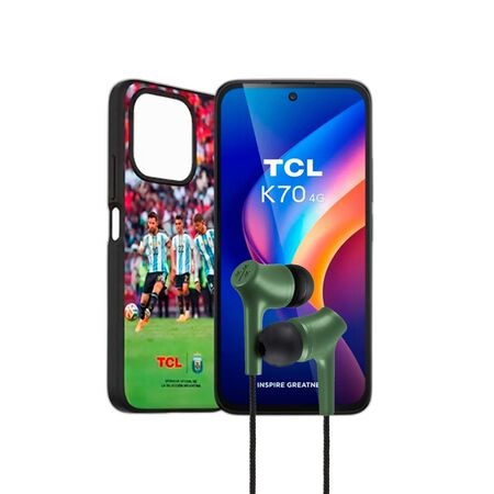CELULAR TCL K70 4+8gb+128gb MIDNIGHT BLACK AFA + Auriculares HUNE con Microfono Tipo C - Bosque-#COMBO#-